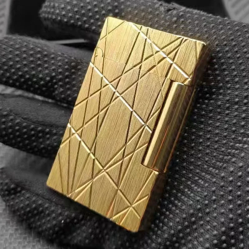 

High-end Modern ST Dupont Lighter Metal Drawing Gas Tobacco Lighters Cigarette Smoking Soft Flame Inflatable Bright Sound