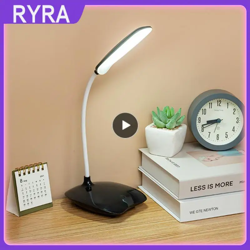 

Led Desk Lamp Rechargeable Stepless Dimmable Table Light Portable Bedroom Bedside Lamp Night Light 3 Color Usb Powered