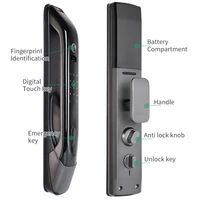 smart door lock biometric fingerprint card password key unlock usb emergency charge digital locks