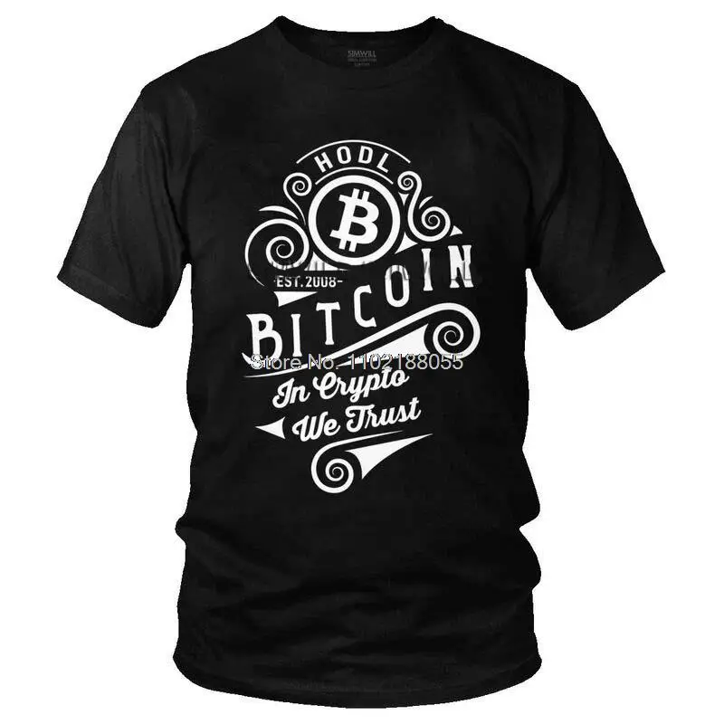 

Vintage Bitcoin In Crypto We Trust Tshirt Men Streetwear Tees Top Cotton T Shirts Short Sleeve Blockchain BTC T-shirt Gift