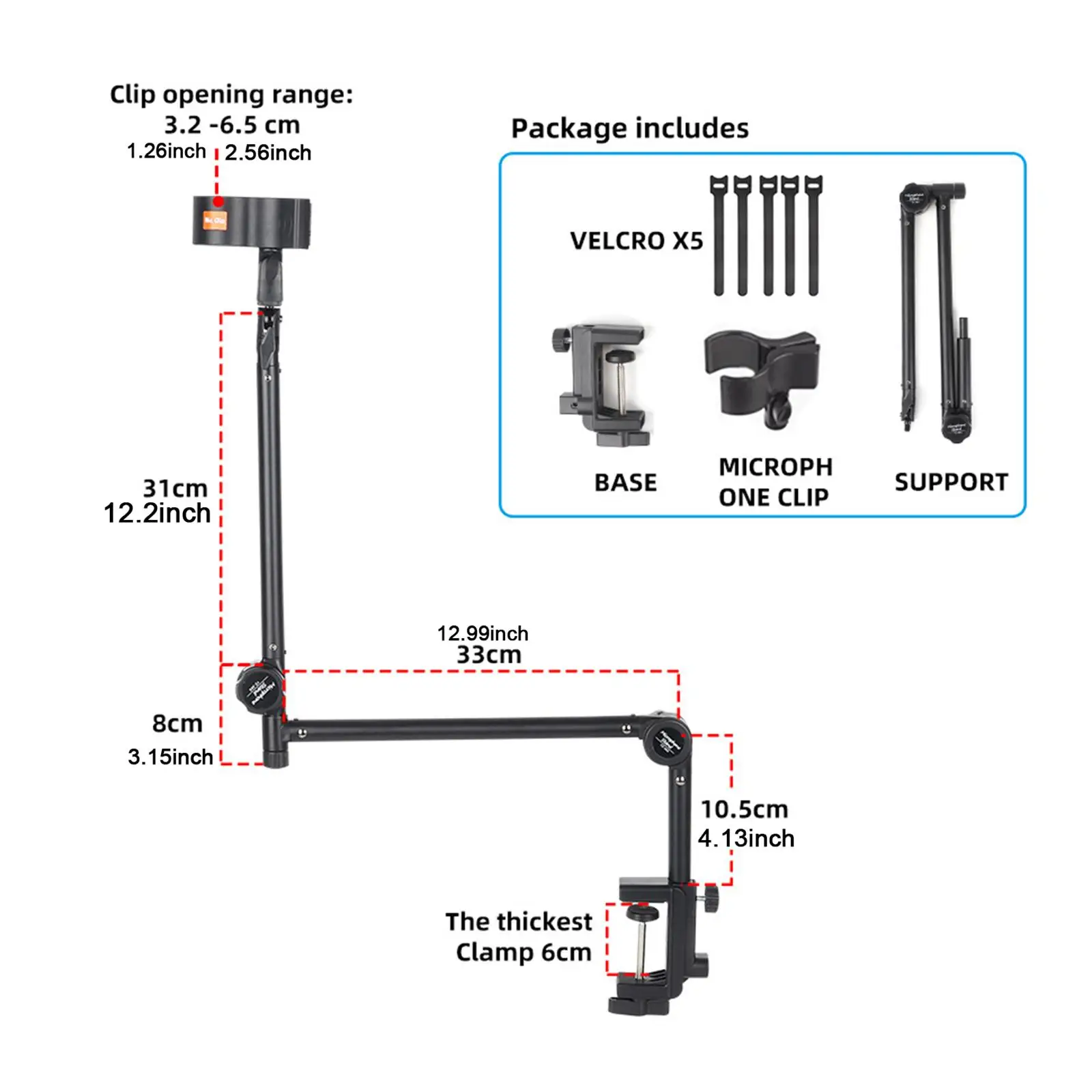 Кронштейн для микрофона Прочная регулируемая сверхмощная подставка Держатель