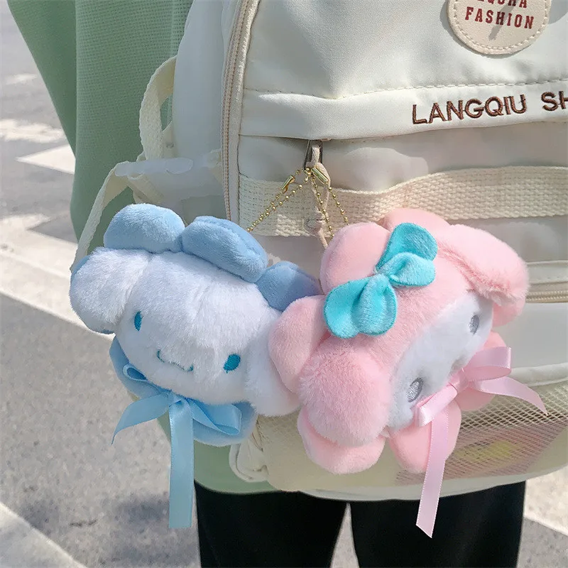 

Sanrio Plush Kawaii Keyring Cinnamoroll Plushie Keychains Kuromi My Melody Stuffed Pendant Bags Cartoon Decorate Toys For Girls