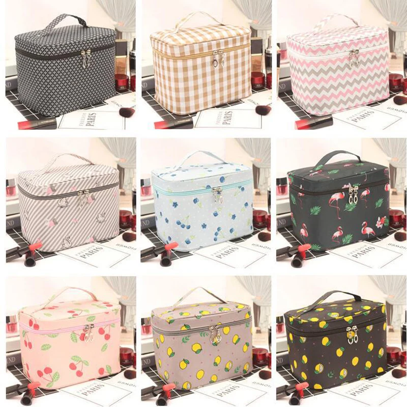 Travel Waterproof Women's Portable Makeup Bag High Capacity Toiletries Organizer Storage Cosmetic Cases Zipper Wash Beauty Pouch