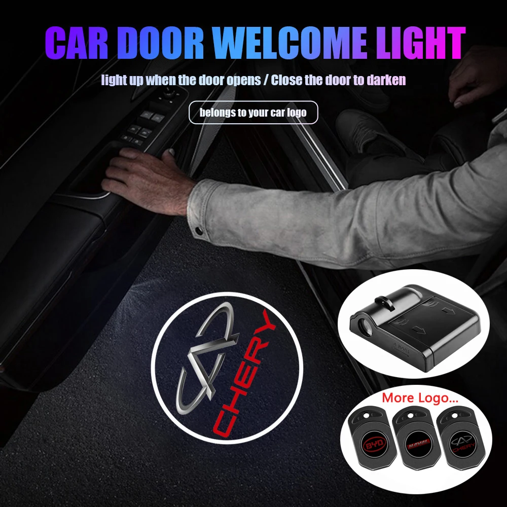

Car Door Welcome Lights Laser Projector Wireless Car HD Courtesy Lamp For Chery Tiggo 2 4 8 Pro 3X A1 QQ Arrizo 6 5 IQ Fulwin