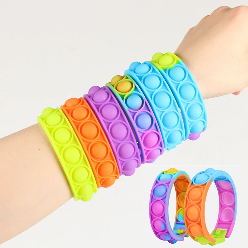 

New Color Rodent-killing Pioneer Bracelet For Children Educational Decompression Finger Bubble Silicone Bracelet Toy Gifts