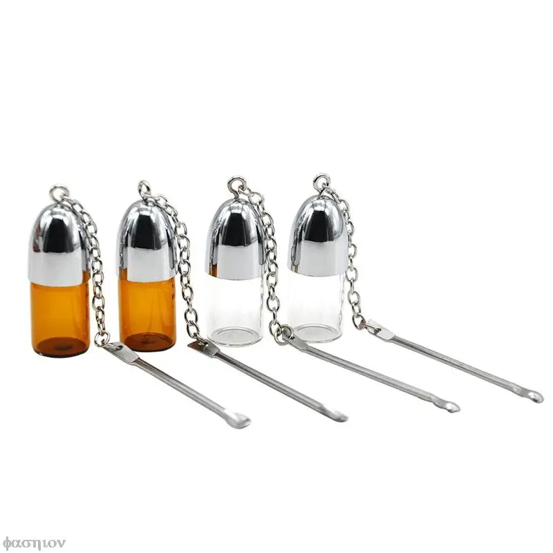 Стеклянная коробка для таблеток с металлической ложкой табака табак бутылка