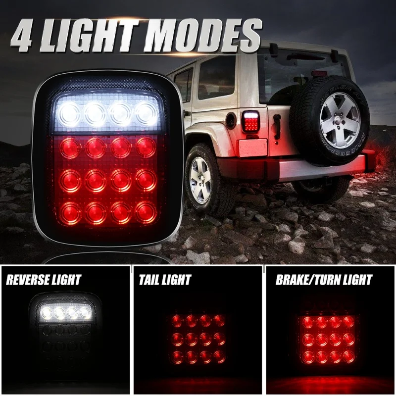 Дешево Универсальный задний фонарь для Jeep Wrangler YJ TJ CJ JK, 2 шт./компл., 16 светодиодов Продажа Универсальный задний фонарь для Jeep Wrangler YJ TJ CJ JK, 2 шт./компл., 16 светодиодов