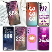 phone case for samsung galaxy s22 s7 s8 s9 s10e s21 s20 fe plus ultra 5g soft silicone case cover luxury angel number series