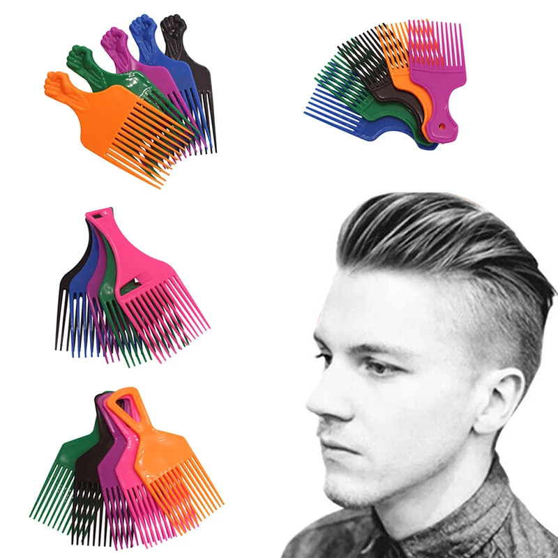 

1 шт. широкозубная щетка, расческа, вилка, щетка для волос, щетка, пластиковая зубная щетка для кудрявых афро волос, инструменты для укладки