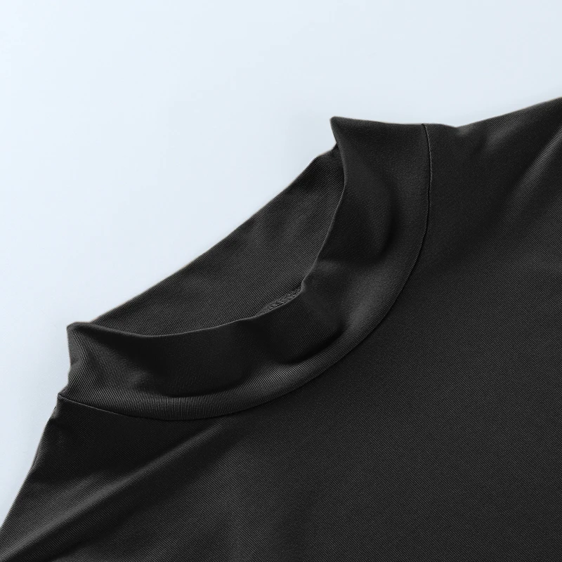 Женский трикотажный короткий топ с длинным рукавом и высокой талией