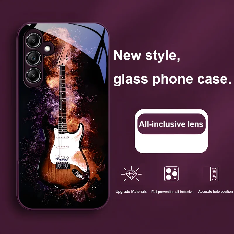 Гитарный инструмент белый для Samsung Galaxy A01 02 03 Core A04 A14 4G A13 54 34 31 20 25 23 22 5G S21 Ultra S20