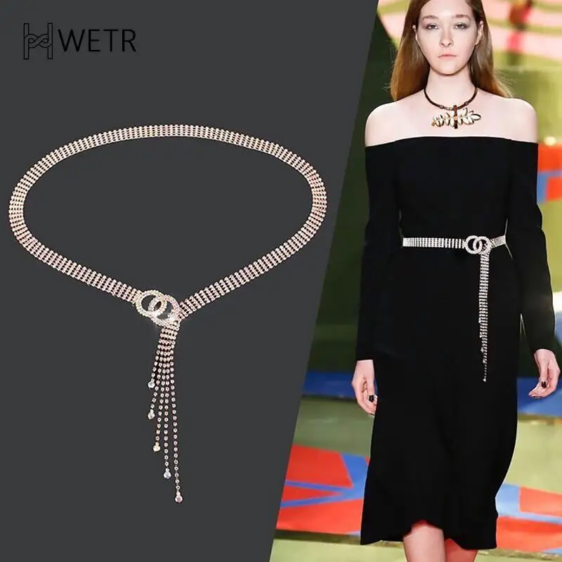 

Water Diamond Belt Women's Belt Set Crystal Diamond Waist Chain Luxury Fashion High-end Women's Dress Wedding Decoration