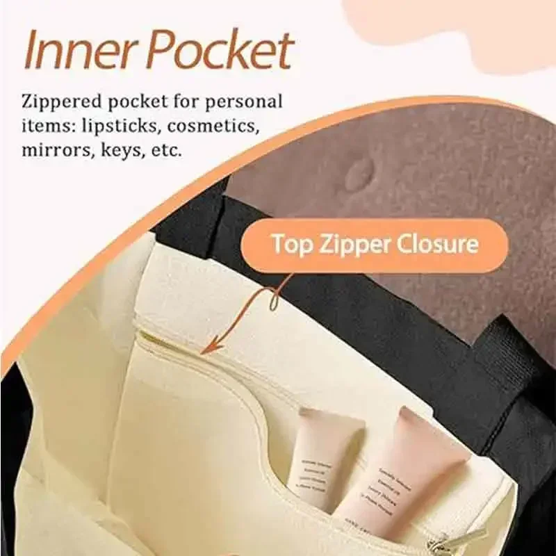 KM04 Холщовая большая сумка с внутренним карманом для женщин тканевая хлопковая