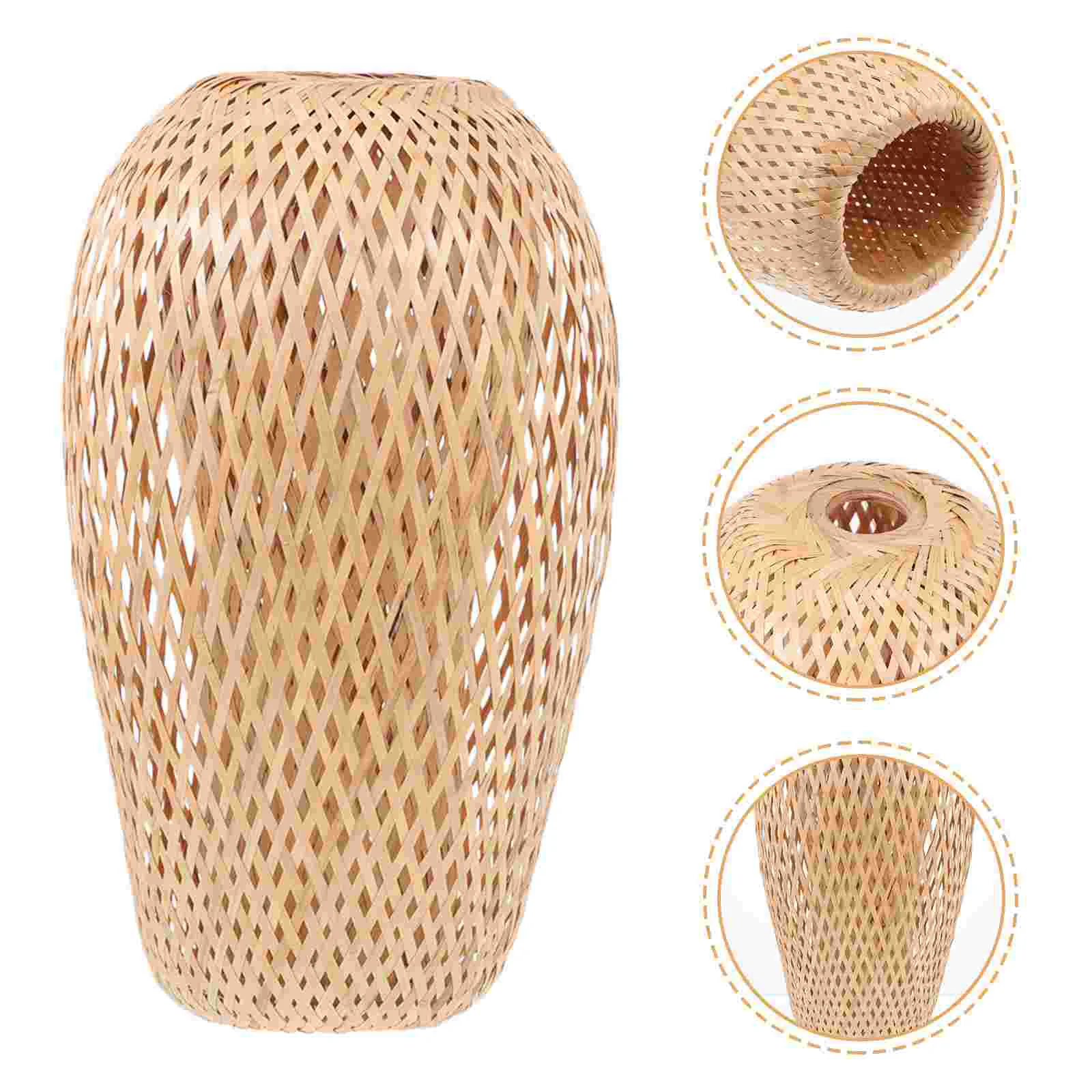 

Hand- Woven Pendant Light Rattan Handwoven Pendant Lamp Natural Chandeliers Domed Shape Woven Light Woven Lampshade for Home