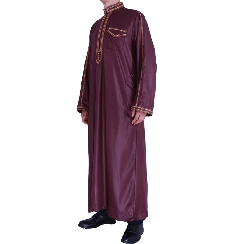 New Products Men'S Muslim Clothing Islamic Arabic Embroidery Nigerian Style Casual Robes Ethnic Камис Мужской Ислам Ym002