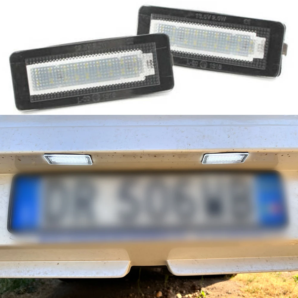 

2PCS LED License Plate Lights White ABS Plastic For Smart Fortwo Coupe/Convertible 2007-2015 License Plate Light Assembly
