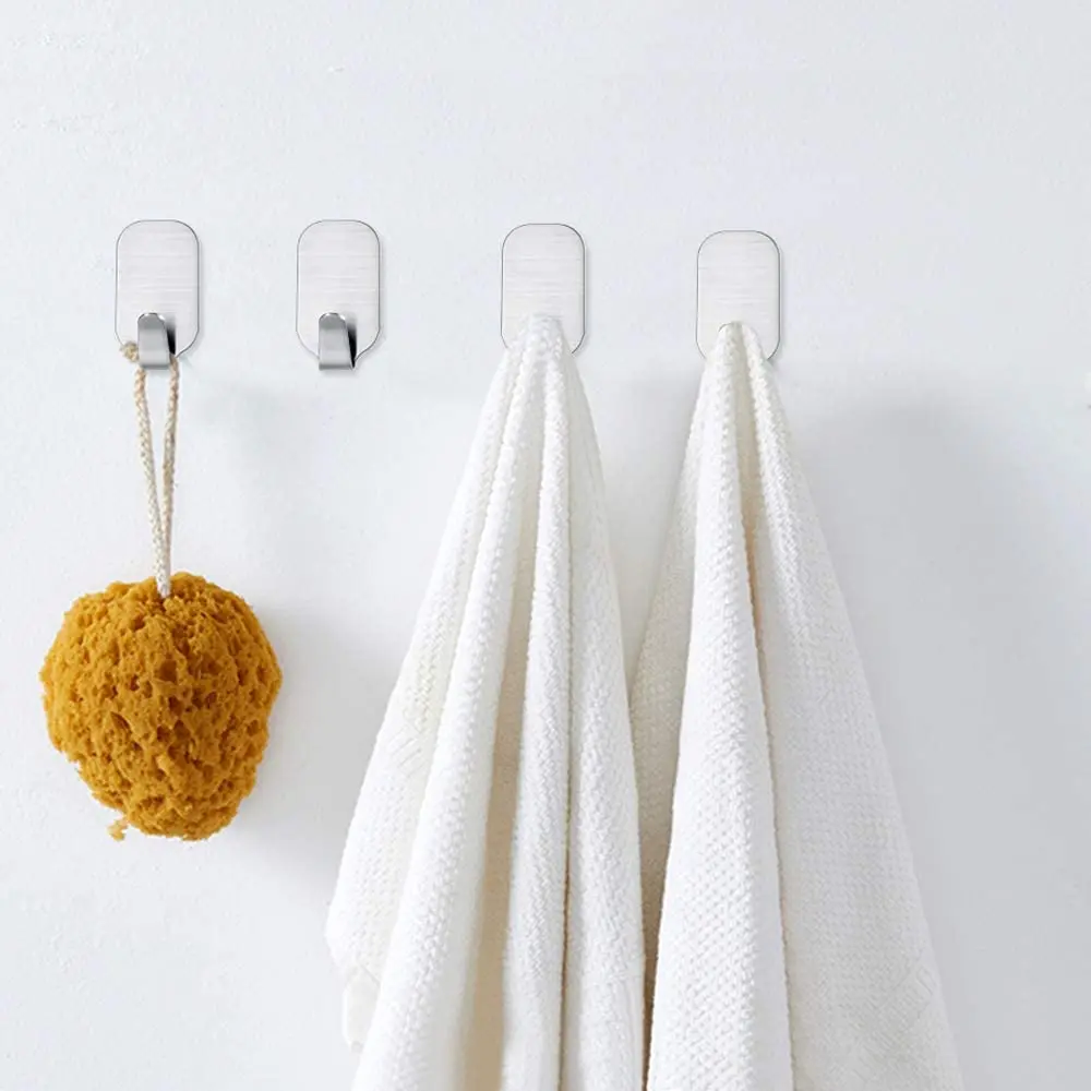 

Strong Adhesive Hooks Hat Hooks Hanger for Wall Hangers Sticky Hooks for Hanging Bathroom Kitchen Stick on Wall Hooks-16 Packs