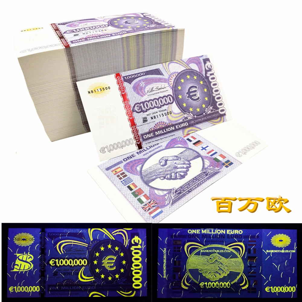 10 банкнот номиналом в 1 миллион евро, коммеморативной серии, нового стиля, не обращающиеся в обращение.
