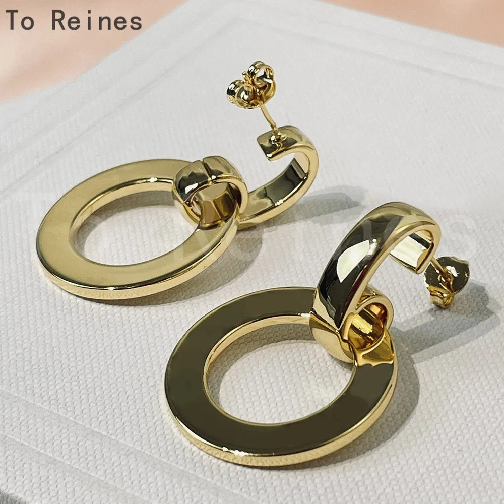 

Модное простое Латунное позолоченное двойное кольцо To Reines в европейском и американском стиле, Индивидуальные Ретро ювелирные изделия