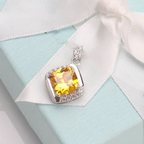 Подвеска CC&BYX из циркония розового/желтого цвета