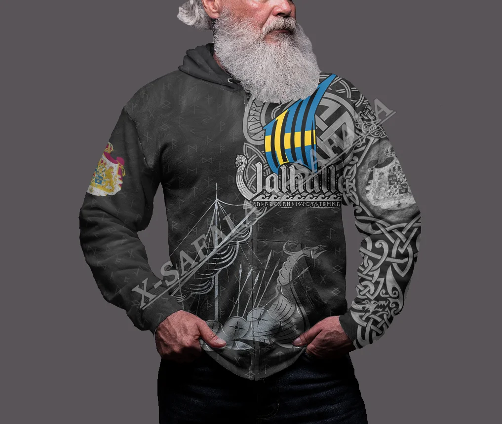 

Viking Sweden Map Flag Drakkar 3D Printed Zipper Hoodie Man Pullover Sweatshirt Hooded Jacket Jersey Tracksuits Coat Gift