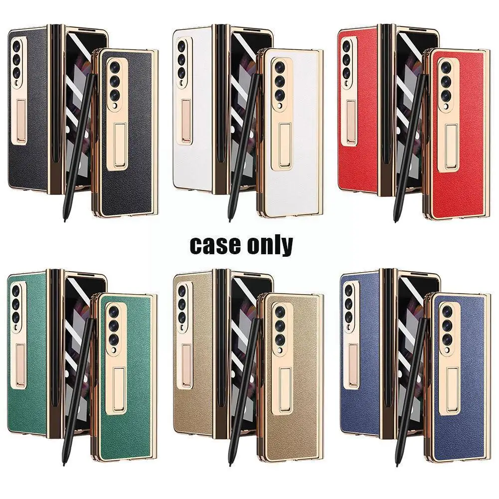 

Double Hinge For Z Fold 3 5g With S Pen Slot Front Screen Glass Stand Holder Full Hard N5u7