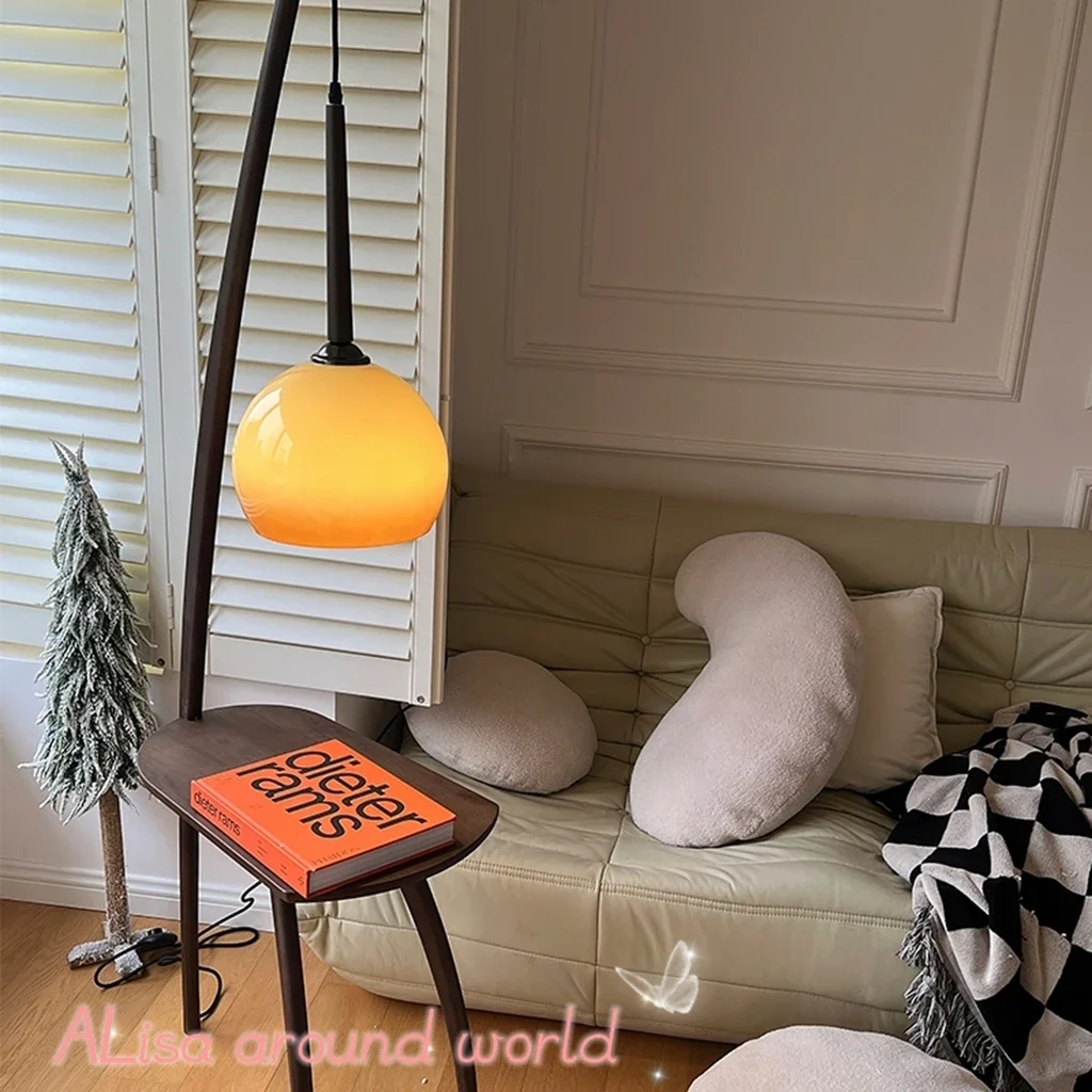 

Floor Lamp with Table and Tea Table Storage Retro Living Room Bedroom B & B Night Fish Luring Lamp