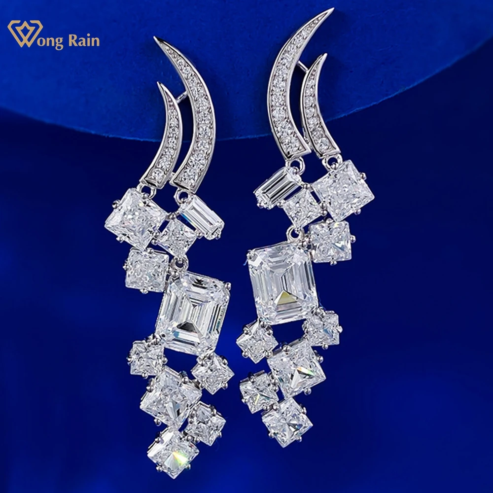 Wong Rain 100% 925 пробы серебро 8*10 мм изумрудная огранка лабораторный Сапфир