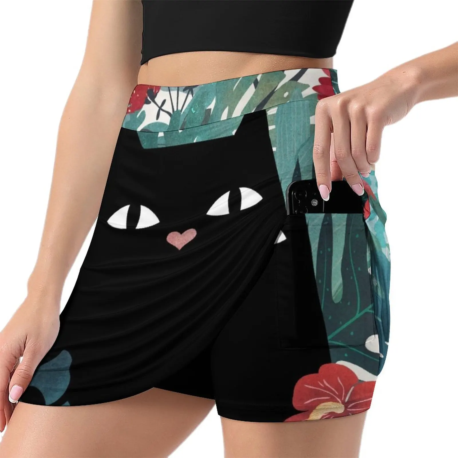 Popoki мини-юбка из полиэстера и спандекса