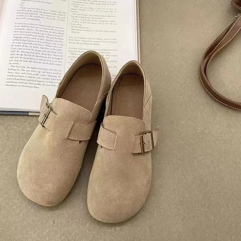 

Women's Flats 2022 Autumn Shoes of Women Retro Faux Suede Shoes Round Head Flat Leisure Shoes Comfortable Slip-on Walking Shoes