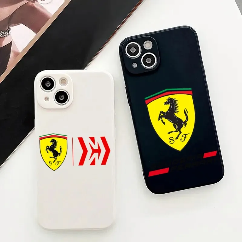 

Роскошный автомобильный чехол Ferrari, силиконовый чехол для IPhone 14 12 13 11 Pro Max Mini X XR XS Max 7 8 Plus
