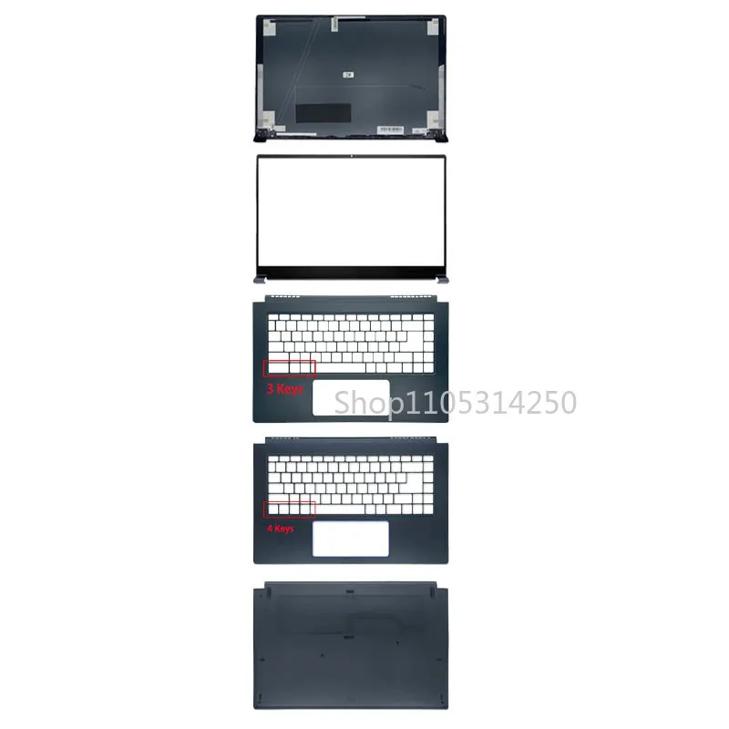 Фото Задняя крышка ЖК-дисплея ноутбука / Для MSI Prestige 15 P15 MS-16S3 MS-16S6 PS63 Передняя рамка/Подставка для рук/Нижняя крышка/Петли №1