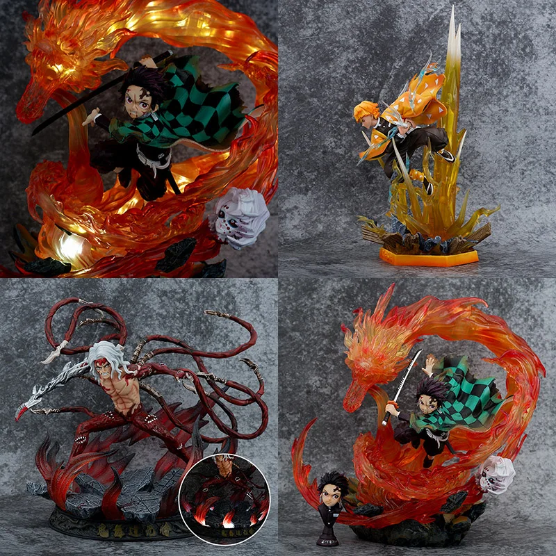 

Illuminated Figure Demon Slayer Anime Gk Ghost Dance Tsuji Ghost King Kamado Tanjiro Agatsuma Zenitsu Figure Model Ornaments Toy
