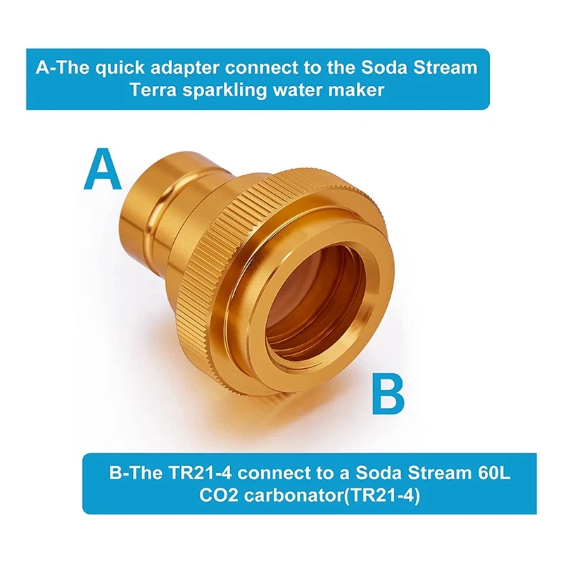 

Adapter For CO2 Soda Water Bubbler,Connecting CO2 Cylinder With TR21-4 Male Thread Soda Maker Valve Refill Accessories