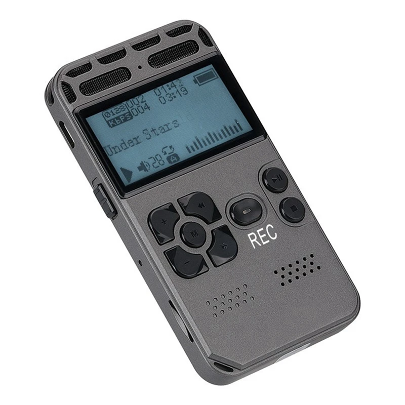 

MOOL Digital Voice Recorder Voice Activated Mp3 Player Music Player Card One-Button Record Noise Reduction Dictaphone 8GB
