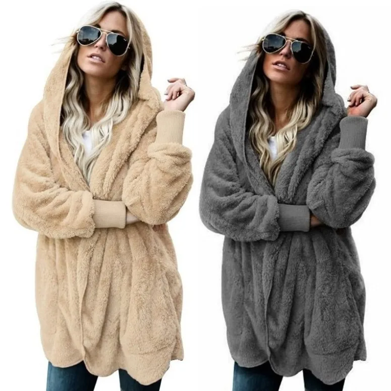 2022 New Women's Autumn and Winter Top Coat Stuffed Oversized Warm Cotton Jacket Wear Fur Proof Coat on Both Sides