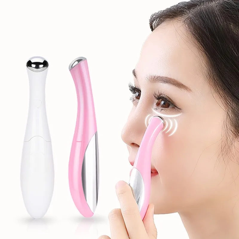 

New Mini Portable Electric Eye Massage Pen Device Dark Circle Facials Vibration Thin Face Magic Stick Anti Bag Pouch & Wrinkle