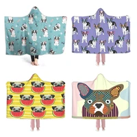 i love french bulldog hoodie blanket wearable throw blankets for couch blanket hooded for baby kids men women