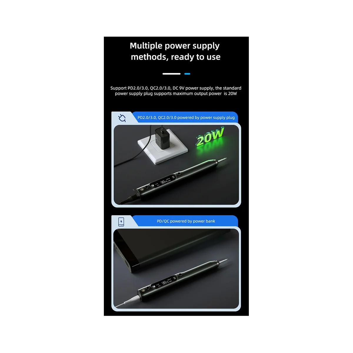

Паяльник S20 (K + I + IS), 0,91 дюйма, OLED, 50 ℃-500 ℃, паяльная головка, совместимая с C115, паяльная головка, вилка стандарта США