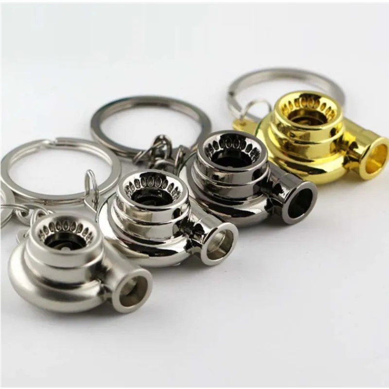 

Mini Turbo Turbocharger Keychain Spinning Turbine Key Ring Zinc Alloy Metal Keyring Car Styling Refitting Car Interior Accessory