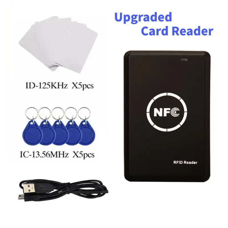 

RFID Card Reader Upgrad Copier Duplicator 125KHz Key fob NFC Smart Card Reader Writer 13.56MHz Encrypted Programmer Uid Keyfobs