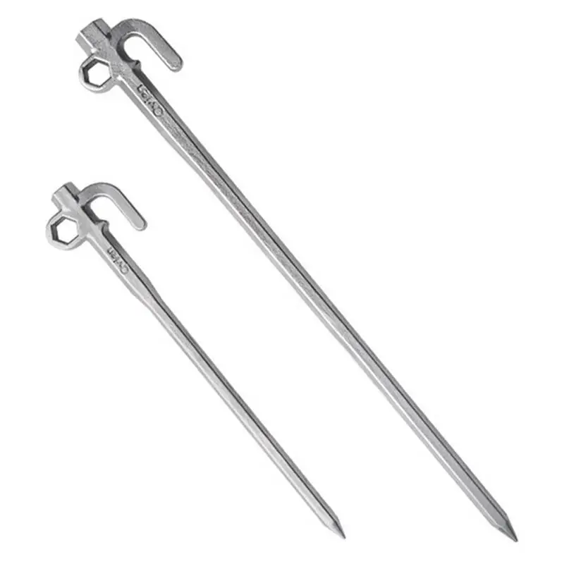 

Camping Tent Stakes Strong Grip Outdoor Camping Tent Pegs Hexagon Ground Nails With A Large Flat Round Head Snow Beach Camping