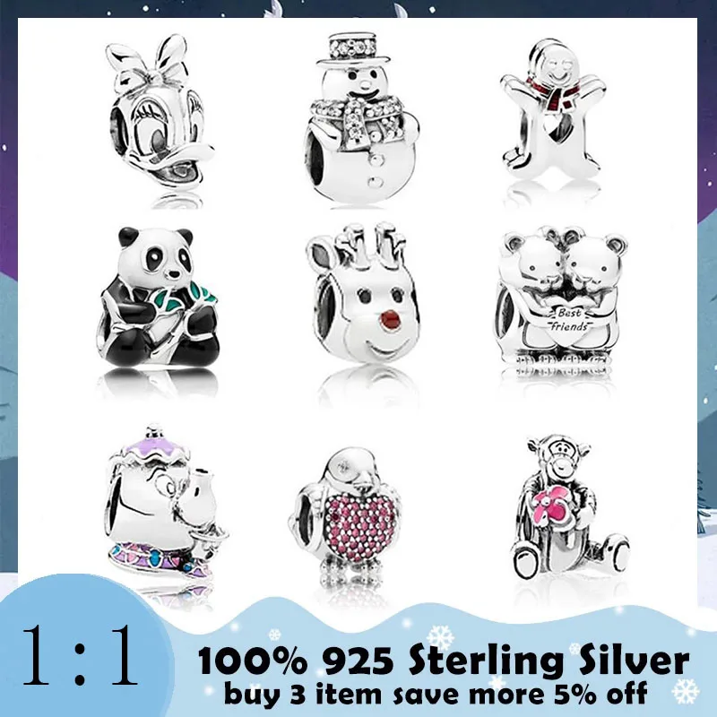 

High Quality 100%925 Sterling Silver Charm Panda Beads Fashion Exquisite DIY Bracelet Free Delivery