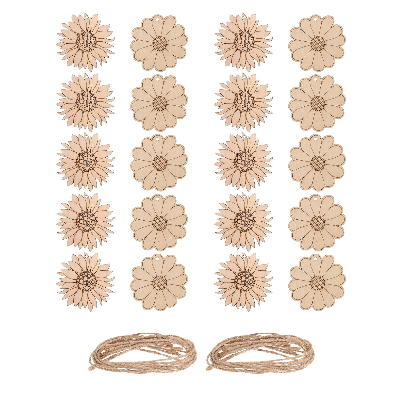 

20Pcs Unfinished Wooden Sunflower DIY Craft Wood Flower Slices Sign Inspirational Wall Porch Ornaments for Wedding Birthday
