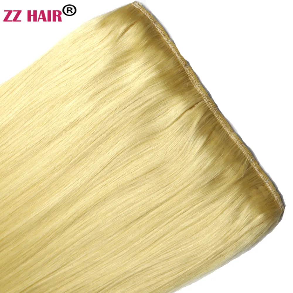 ZZHAIR 100% бразильские человеческие волосы для улучшения 16-24 дюймов прямые на клипсе