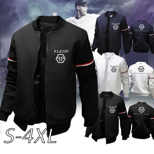 

Mens Jacket Fashion Men Spring Fall Solid Color Jacket Coat Casual Outdoor Clothes Slim Sports Baseball Uniform