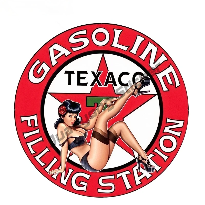 

Car Sticker Texaco Gasoline Pinup Girl Vinyl Wrap Sexy Beauty Creative Sticker for SUV Window Trunk Fine Decal Decor PVC13x13cm
