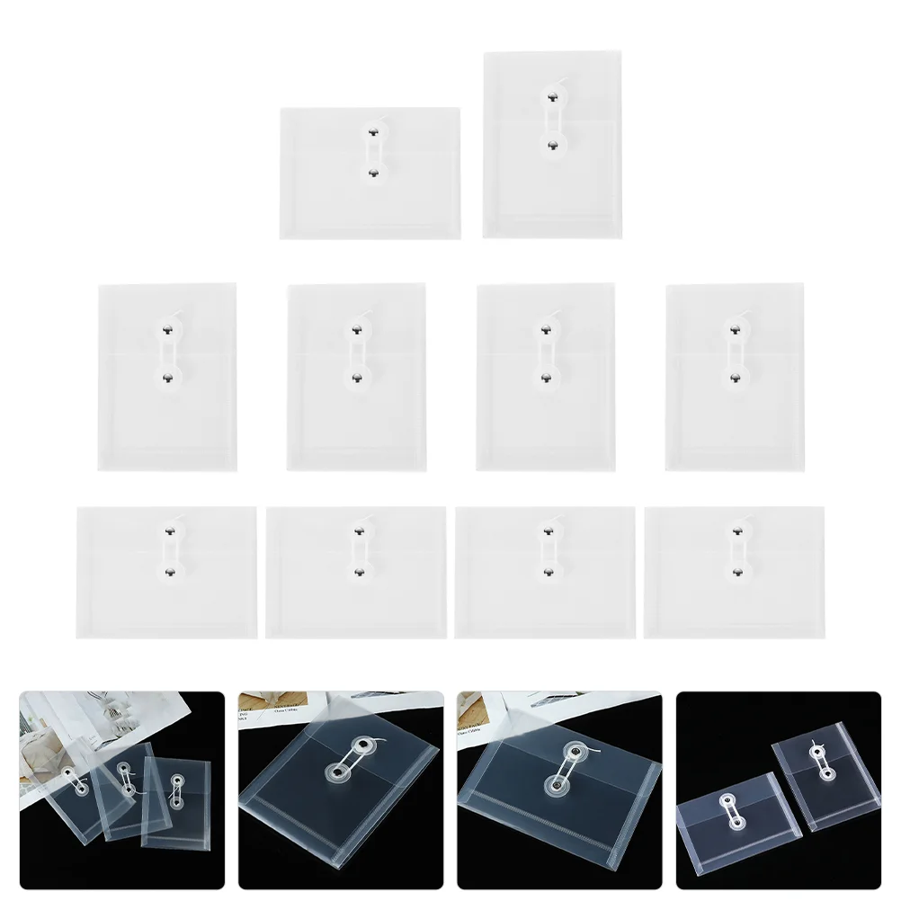 

10 Pcs Transparent File Holder Receipt Organizer Bag Convenient Pockets Office Supplies Document Folders Material