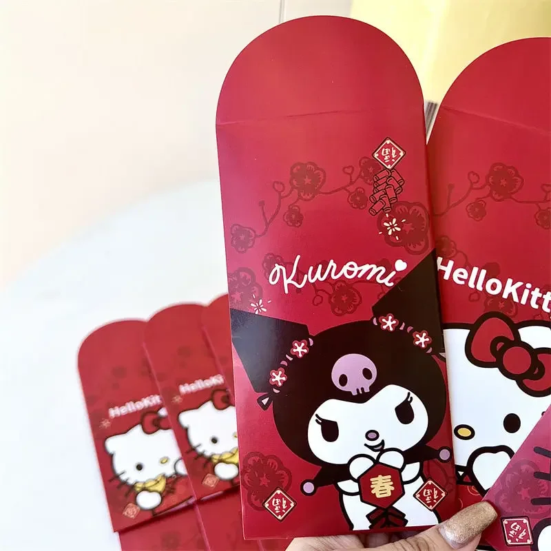 Hello Kitty Kuromi Kawaii Новогодний красный пакет Sanrio Весенний фестиваль Lucky Money Креативная