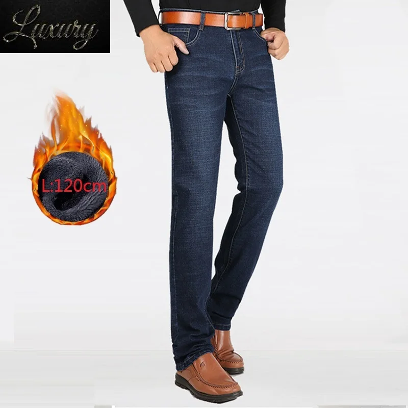 Winter Jeans 2023 Straight Thick Warm Extra Long Big Tall Cl